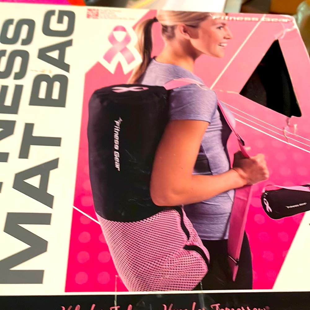 Fitness mat bag shoulder zip breast cancer awareness
